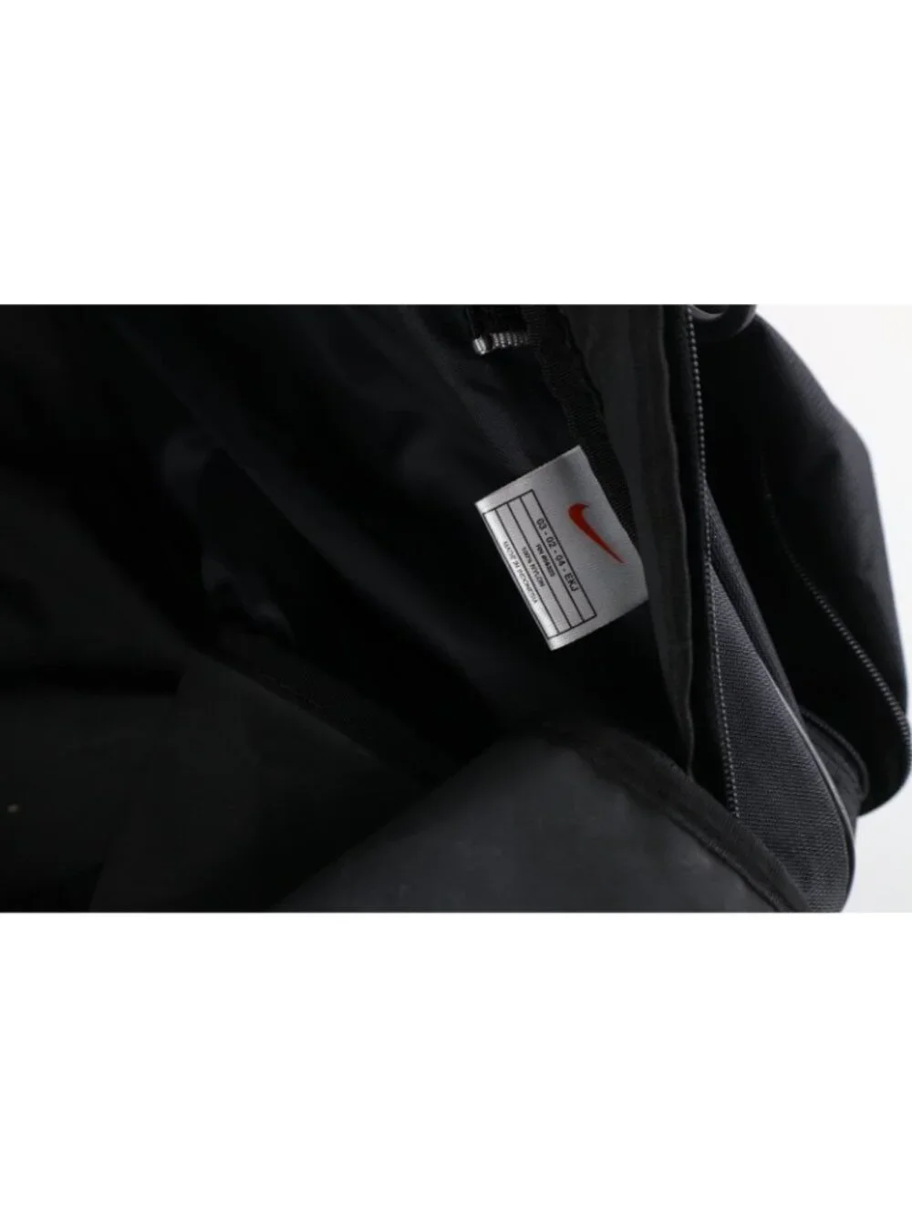 Vtg 90s Nike Distressed Travis Scott Big Swoosh Duffel Bag Carry On Black Large